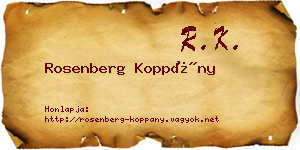 Rosenberg Koppány névjegykártya